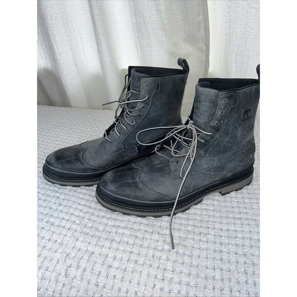 Sorel Madson Wingtip Waterproof Boots Mens Sz 11.5 Gray Lace Up main image 8
